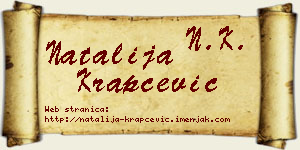 Natalija Krapčević vizit kartica